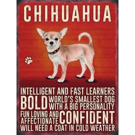Vintage Style Retro Metal Sign Dog Lovers Owners Gift Tin Pedigree Dogs CHIHUAHUA