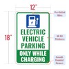 1PC Electric Vehicle Parking Sign, 18 x 12 Inches -