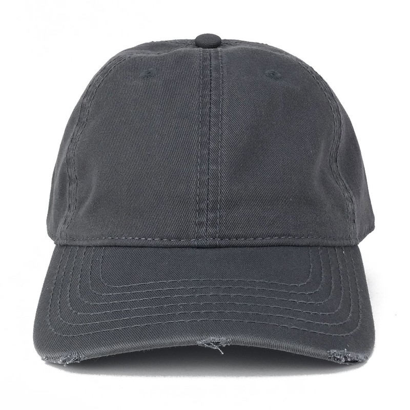 Garment Washed Perfil Bajo algodón de sarga Frayed Bill Plain