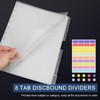 SULICRE 2 Sets Discbound Notebook Accessories, 8 Tabs Letter-Sized Poly