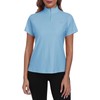 MoFiz UV Shirt Women's Short-Sleeved Rash Guard 1/4 Zip UPF