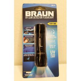 BRAUN UV Leak Detector Black Light LED Flashlight Color: Black