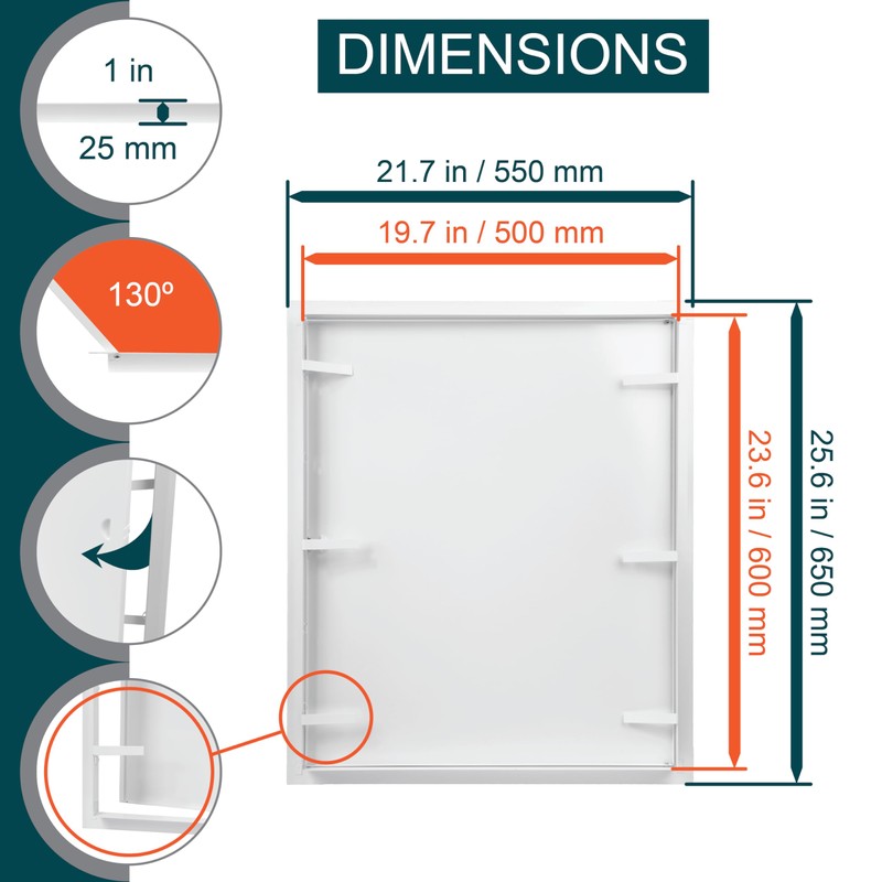 ECOPRO VENT 20" x 24" White Metal Access Panel. Service
