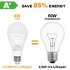 ORALUCE Emergency Rechargeable Light Bulbs 60 Watt, Warm White 3000K