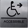 Accessible Right Arrow Sign -(Aluminium,Silver,Size 9X9)-The Sensation Line