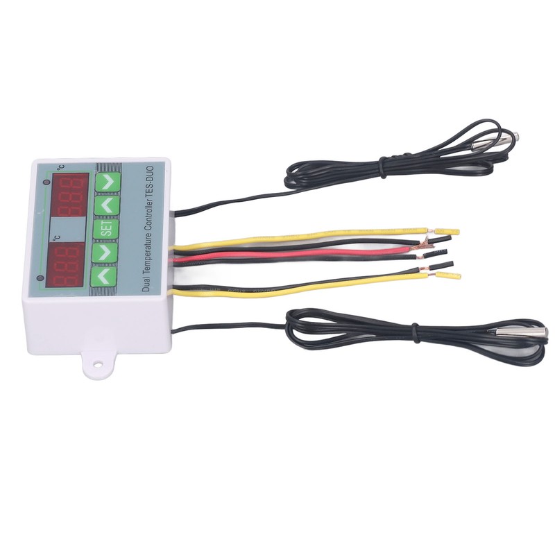 Dual Temperature Controller Waterproof Digital Thermostat with Data Storage for