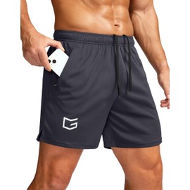 G Gradual Pantalones cortos de correr para hombre de 17.8 cm, de secado rápido, ligeros, con bolsillos con cremallera