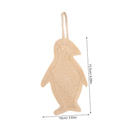 TOVINANNA Natural Penguin Shaped Loofah Sponge Bath Scrubber Dual Sided Compressed Loofah Pad for Gentle Exfoliation Compact Body Soap Scrubber for All Skin Types Portable Shower Accessory