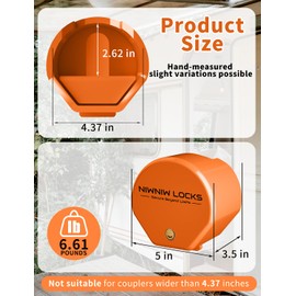 Heavy Duty Trailer Hitch Lock - Universal Fit 1-7/8",2" and 2-5/16" Couplers | Anti-Theft RV Trailer Tongue Lock for Truck Boat | Structural Steel Security Design (Orange)