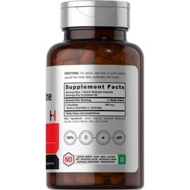 Horbäach L Carnitine Supplement 500mg | 60 Capsules | as L-Carnitine L-Tartrate | Non-GMO and Gluten Free