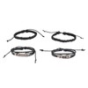 12PCS Braided Faux Leather Bracelet Set Multilayer Vintage Rock Style