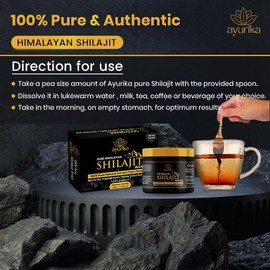 Himalayan Shilajit Resin – 40g Jar with Shilajit Spoon – Gold Grade Shilajit Supplement, Over 60% Fulvic Acid, Humic Acid & 85 Trace Minerals