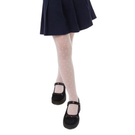 Conte Elegant Anabel Schicke Kinderstrumpfhose - Alltagsstrumpfhosen - Strumpfhose mit Höschenteil und Flachnaht - Herzmuster - Bequem - 20 DEN - 104-110 - Bianco - 1 Stück