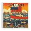 Oregon, Nautical Geometric (Absorbent Ceramic Coaster, Single, Cork Back, Kitchen