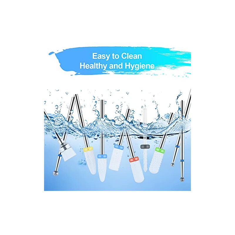 URAQT Ceramic Nail Drill Bits Sets, 10 pcs Electric Nail