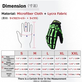 Azarxis Adjustable Lightweight Skeleton Gloves, Anti-Slip Skull Gloves Breathable Sports Gloves for Men Women Cycling, Biking, Workout Motorcycle (Green, X-Large)