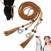 FAIRYGATE Brown Tassel Rope Belt Waist Belt for Dress Women