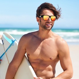 Face Shadow Polarized Fit Over Glasses Sunglasses for Men Lightweight Square Sun Glasses UV400 Protection Shades