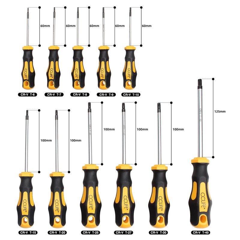 11 pcs T-Star Torx Screwdriver Set T6-T40
