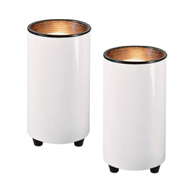 Pro Track Mini Spotlight Cans - Set of 2, Indoor Accent Spotlights, White Finish, Plug-in Floor Uplights for Decorative Art, Desks, Pictures, Tables, and Paintings - 6 1/2" High, 3/12" Wide