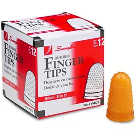 Swingline 54031 Rubber Finger Tips, Small, 9/16-Inch Diameter, 12/BX, Amber