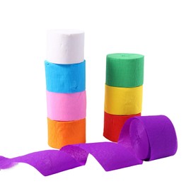 8 Rolls 25mx4.5cm Crepe Paper Streamers Party Streamers for Birthday Party Wedding Decorations (Rainbow)