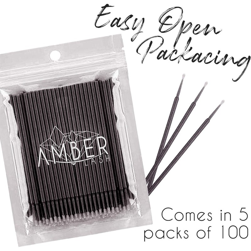 Amber Lash Micro Q-tip Aplicadores de pincel para extensión de