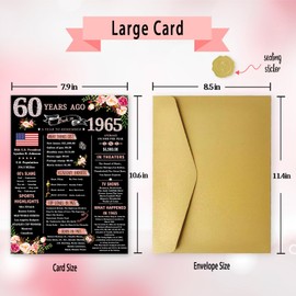 Happy 60th Birthday Card Gifts for Women Mom, Funny 60th Birthday Decorations for Woman Her, Cool 60th Birthday Gifts for 60 Year Old Sister Friend Wife Granny