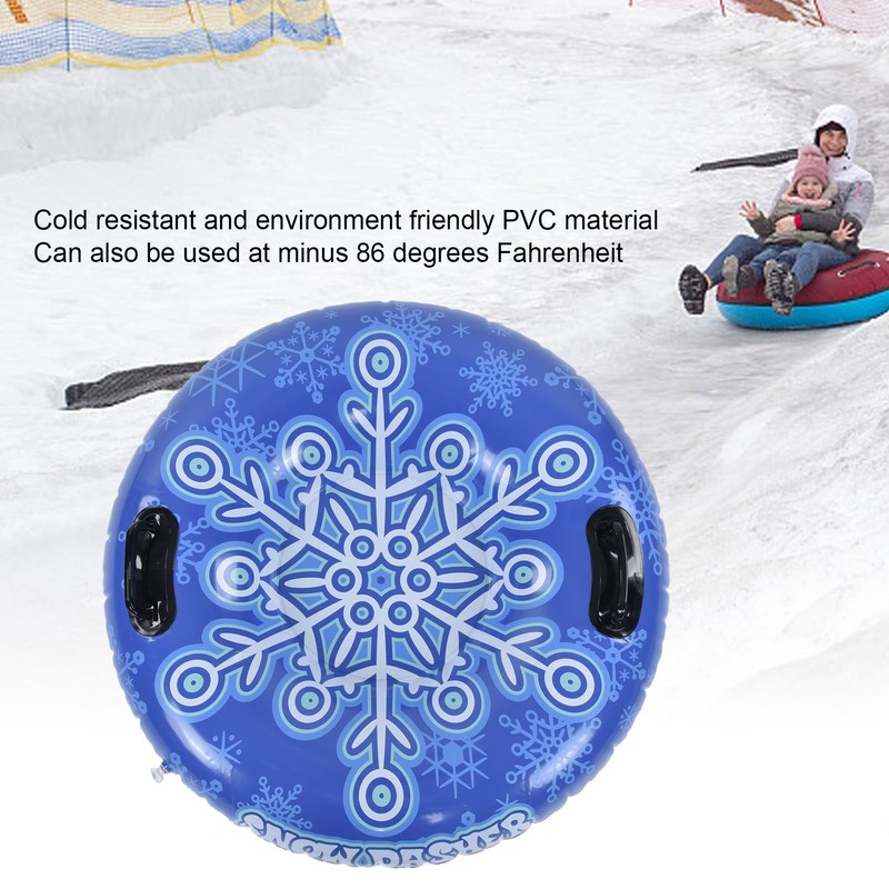 Snow Tube with Handle PVC 450lbs Load Bearing Blue White