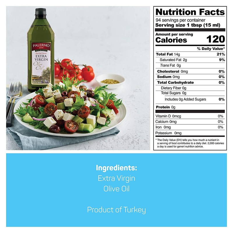 Palermo Extra Virgin Olive Oil, Cold-Pressed Within 4 Hours, Unrefined,