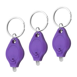 3pcs UV Note Checker Mini LED Keyring Torch Portable Pocket Ultra Violet Flashlight for Money Checker Fluorescence Agent Detection Outdoor Camping Hiking Traveling and Emergency Lighting(Black)