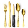 30 Pcs Gold Hammered Silverware Set Service for 6,with Steak
