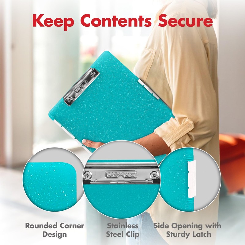 Dexas Slimcase 2 Storage Clipboard with Side Opening, 12.5 x