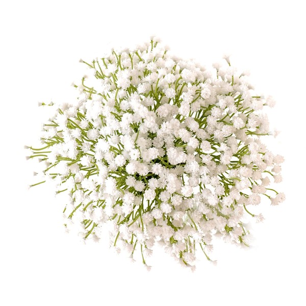 WillingYou Artificial Flowers, 8 Bundles, Height: 7.9 inches (20 cm), For Brides Bouquet, Neat Gypsophilia, Haze Grass, White