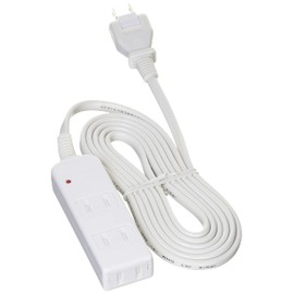 Safety Tap with Lightning Guard and Shutter (3 Outlets, 6.6 ft (2 m), White) 00-6962