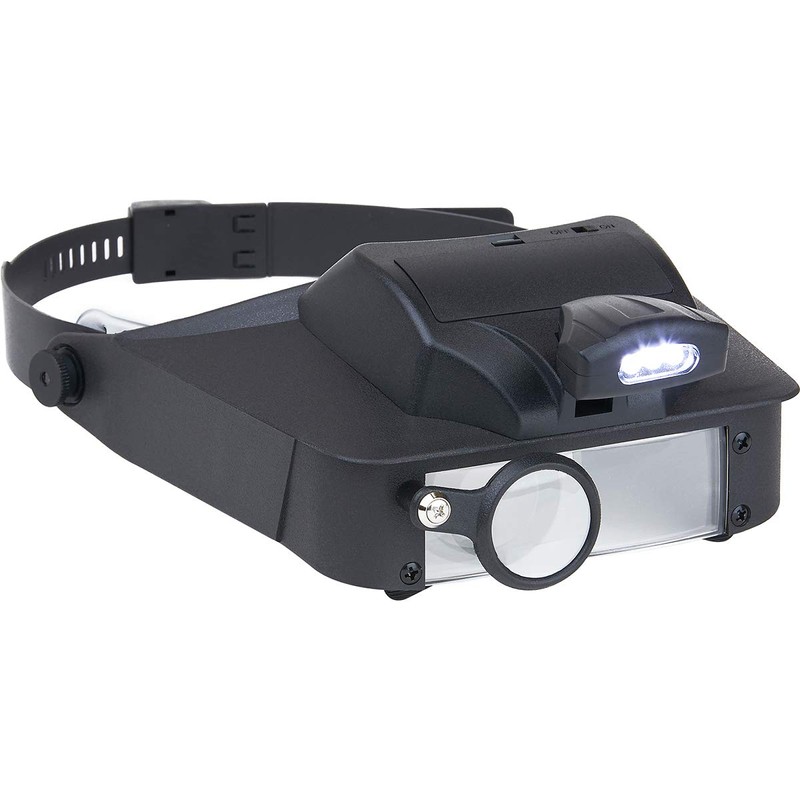 Carson LumiVisor Head Magnifier - Black Head Visor with LED