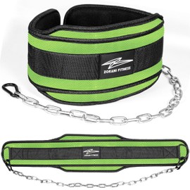 Hold weights up to 800lbs Zokani Dip Belt with Chain for Heavy Weightlifting Exercises ,Squats, deadlifts, pull Up Weight Belt, Dipping Belt, Men and Women Training Strength Dip Weightlifting Belt (Fluorescent green)