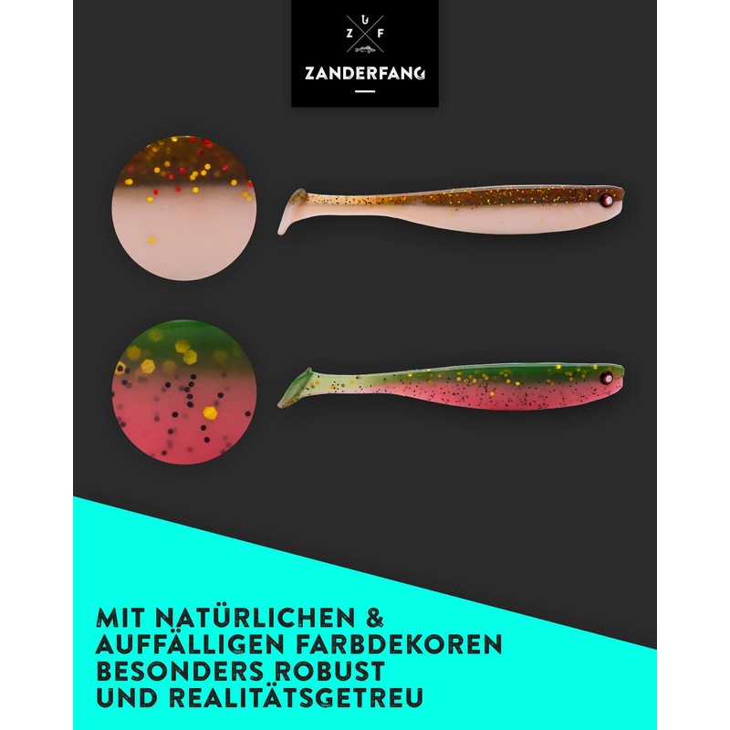 Zanderfang - Rubber Fish Set - Rubber Bait for Zander,