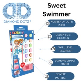 DIAMOND DOTZ DOTZIES 2593211 Original 5D Diamond Painting Set, Mermaid, DIY Diamond Painting with Rhinestones, Diamond Craft Set for Children from 6 Years, Beginners