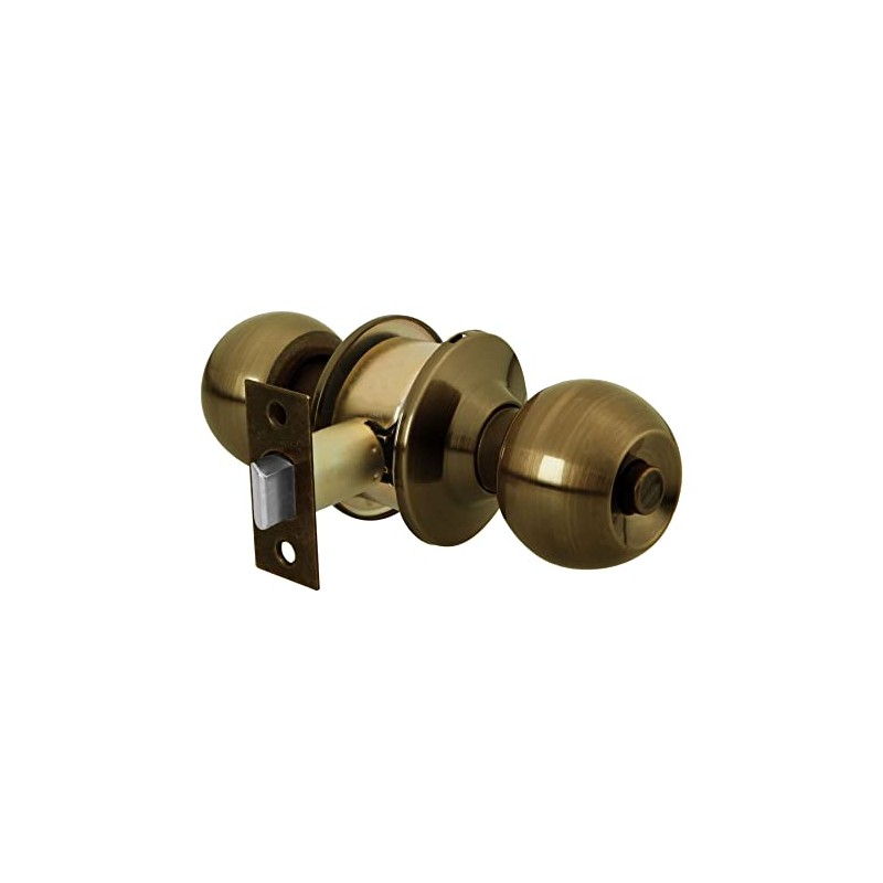 Hermex Basic BAL-LA-BP, Cerradura pomo, baño, cilíndrica, latón antiguo