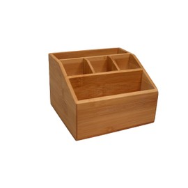 hausleben Schreibtisch Organizer aus nachhaltigem Bambus | 5 Fächer | Schreibtischablage | Stiftebox | Büro