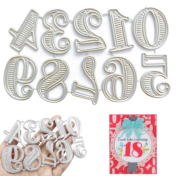 PAVIKE Die Cut Die, Number, Popular, Number 0-9, Carbon Steel,