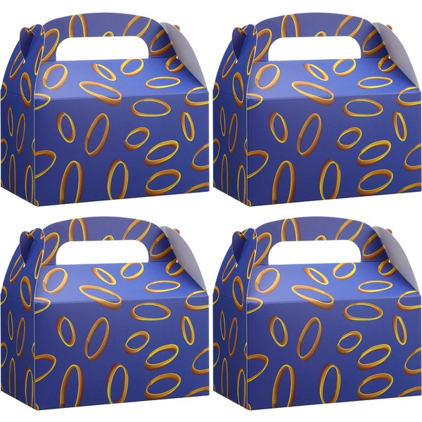 AmazingSpark 12 Pcs Blue Candy Bags with Printed Gold Rings