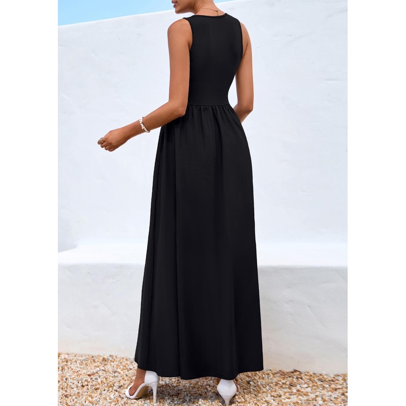 KIRUNDO Summer Dresses for Women 2025 Sleeveless Midi Maxi Dress