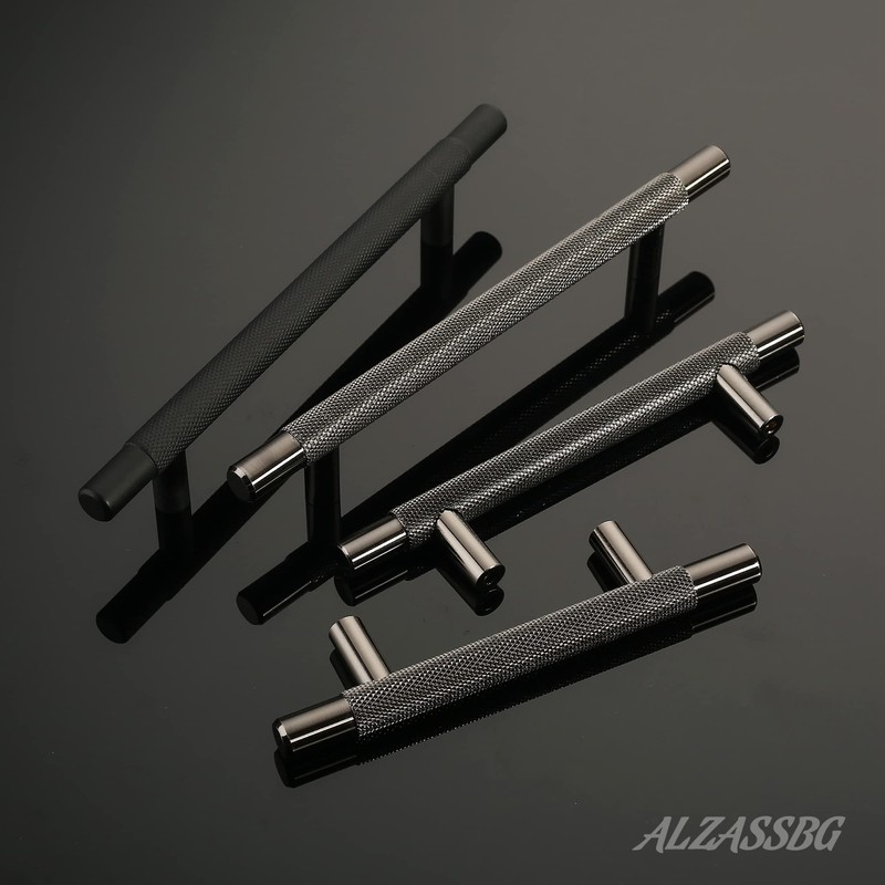 Alzassbg 10 Pack Black Nickel Cabinet Pulls, 3 Inch(76mm) Hole