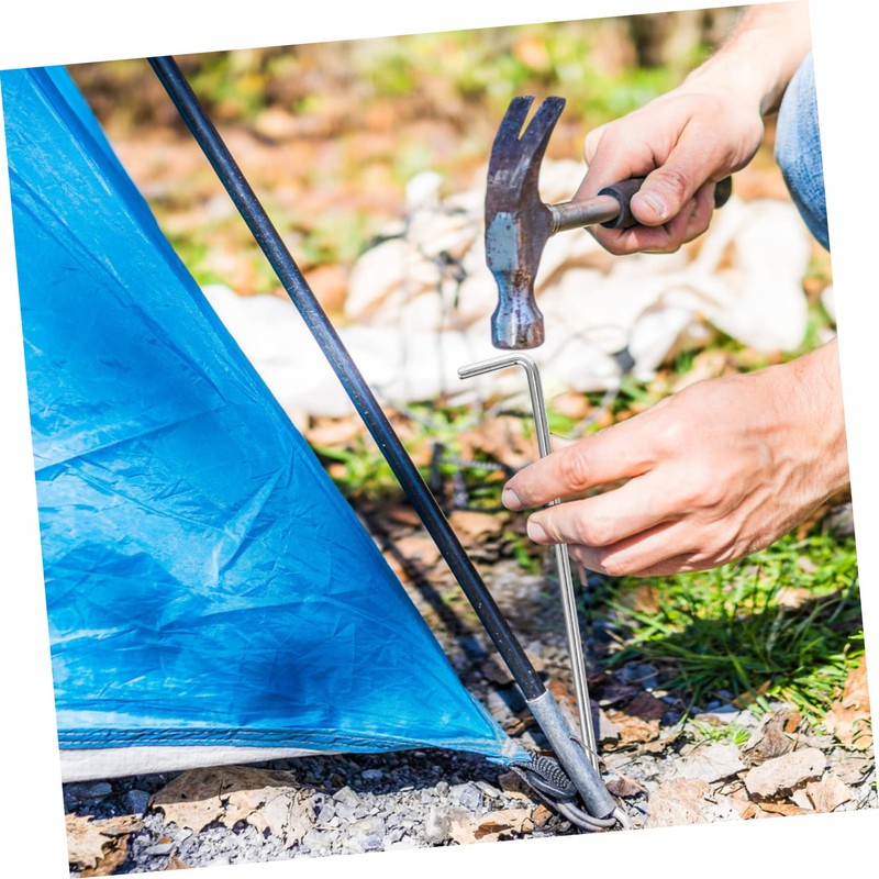 Generic 10pcs Heavy Duty Metal Tent Stakes Durable Galvanized Camping