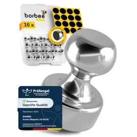 borbee® Magnets (Pack of 16), Strong Magnets for Office and Household - with enclosed felt stickers to protect the surface - ideal as fridge magnets, magnets for magnetic board or hanger