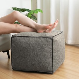 Pouf Ottoman Stuffed Modern Foam Filled Foot Rest Poufs for Living Room Chair Decorative 20 X 15 Inches Boho Relax Stool Floor Poufs Foot Rest for Living Room,Grey
