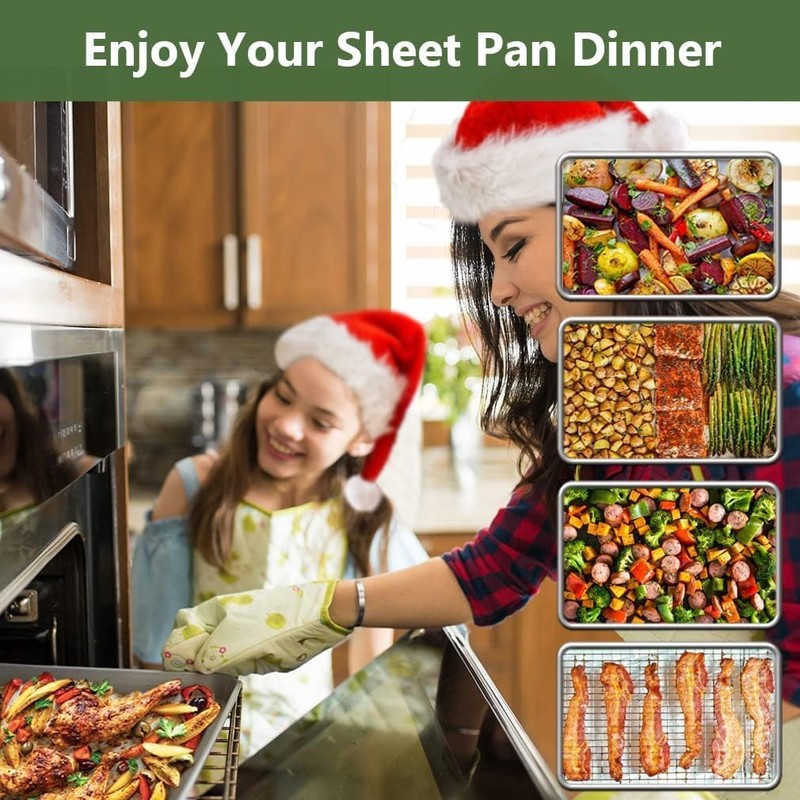 ROTTAY Baking Sheet, Half Sheet Pan with Cooling Rack Set