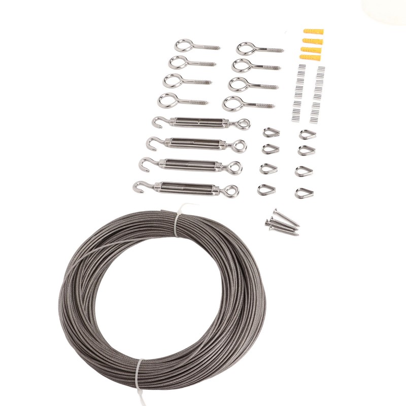 304 Stainless Steel Wire Rope Set with Hook Ring Screws